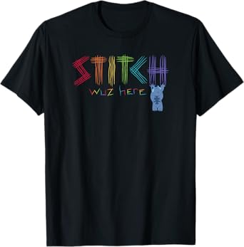 Disney Lilo & Stitch Rainbow Stitch Was Here Scratch T-Shirt