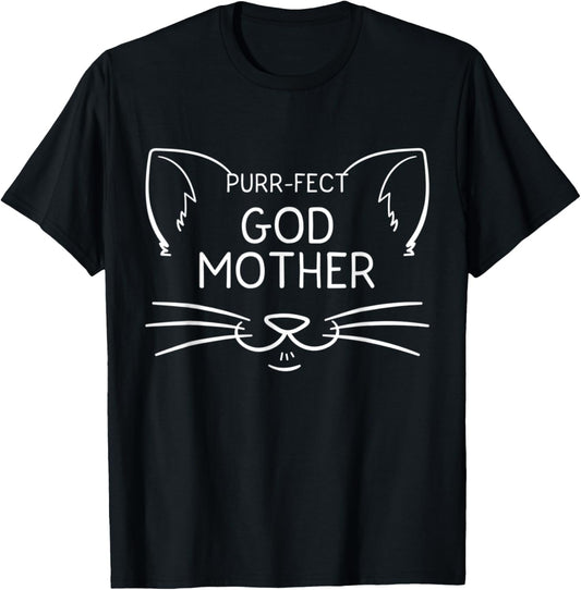Purr-fect Godmother Funny Cat Lover Grandmother Kitty Owner T-Shirt
