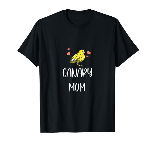 Canary Mom Leaf Pattern Cool Fowl Finch Pet Bird Lover Gift T-Shirt