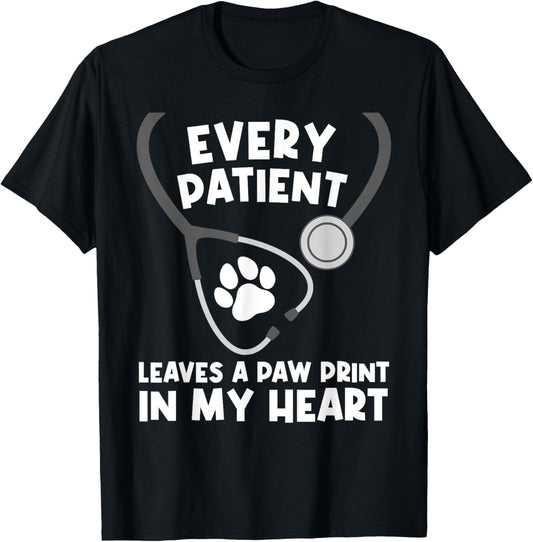 Funny Veterinary Assistant Men Women Paw Vet Technician T-Shirt