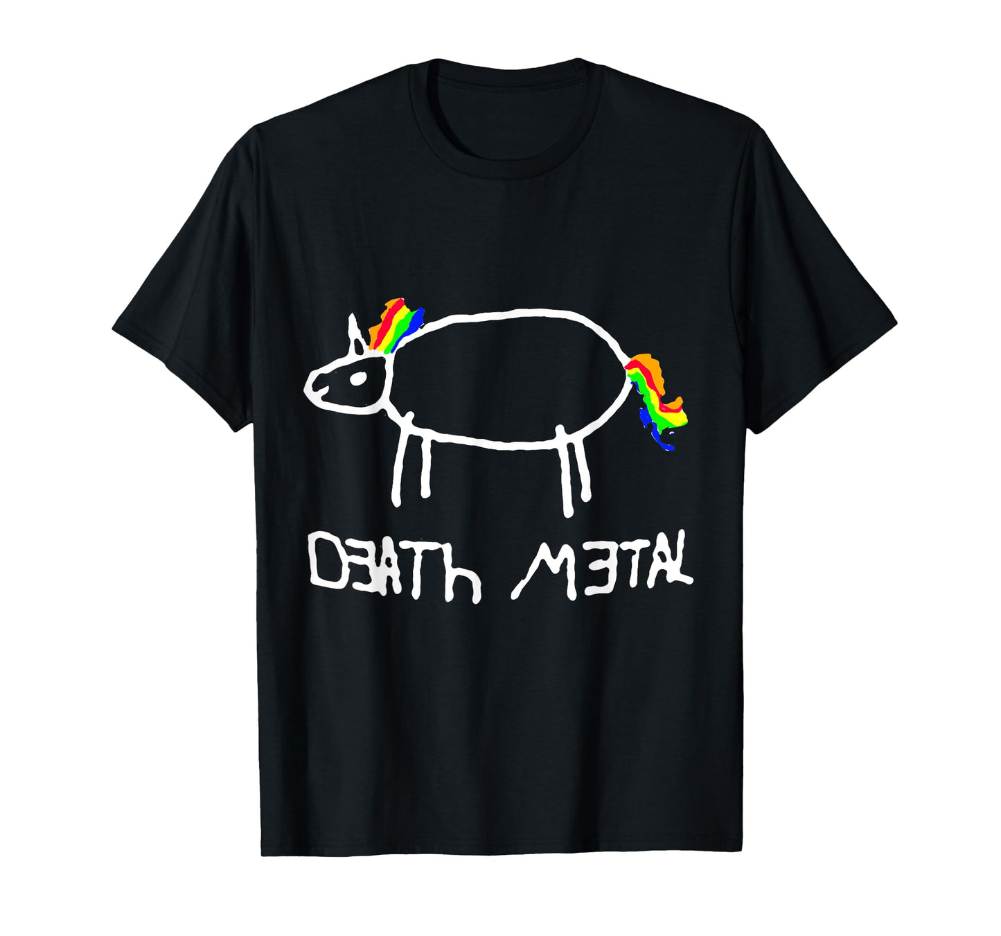 Unicorn Death Metal/ Heavy Metal Black Metal Fun Design T-Shirt