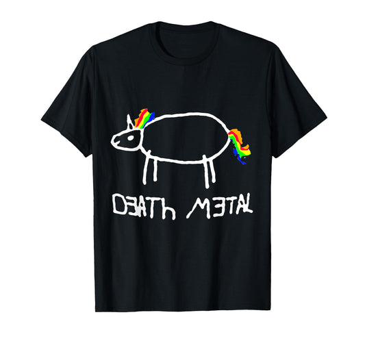Unicorn Death Metal/ Heavy Metal Black Metal Fun Design T-Shirt