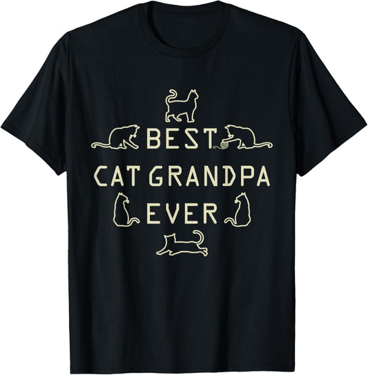 Feline Kitten Cat Grandfather Kitty Grandpa Fathers Day Meow T-Shirt