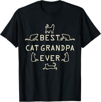 Feline Kitten Cat Grandfather Kitty Grandpa Fathers Day Meow T-Shirt for Men Women