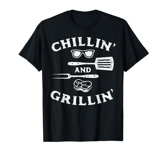 Bbq Grillin Chillin Barbecue Grill Master Dad Men Women Kids T-Shirt