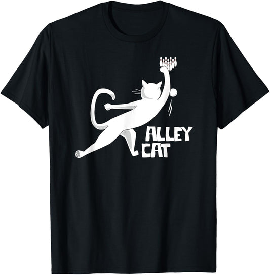 Cute "Alley Cat" Bowling Design for Cat Pun Loving Bowlers T-Shirt