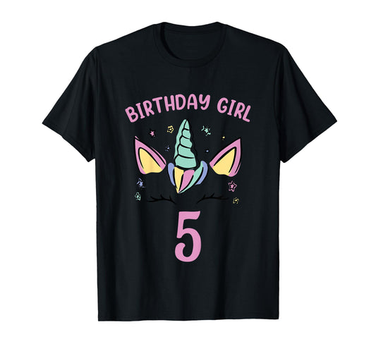 5th Birthday Unicorn Girls Birthday Girl 5 T-Shirt