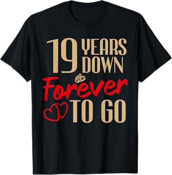 19th Wedding Anniversary Couples Married 19 Years Funny T-Shirt