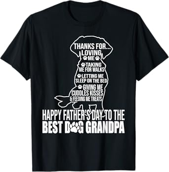 Happy Father's Day To The Best Dog Grandpa Proud Grandpa T-Shirt