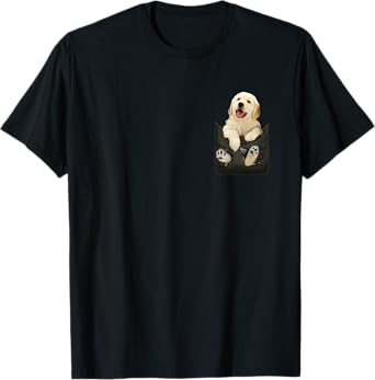 Golden Retriever In Pocket Puppy T Shirt T-Shirt