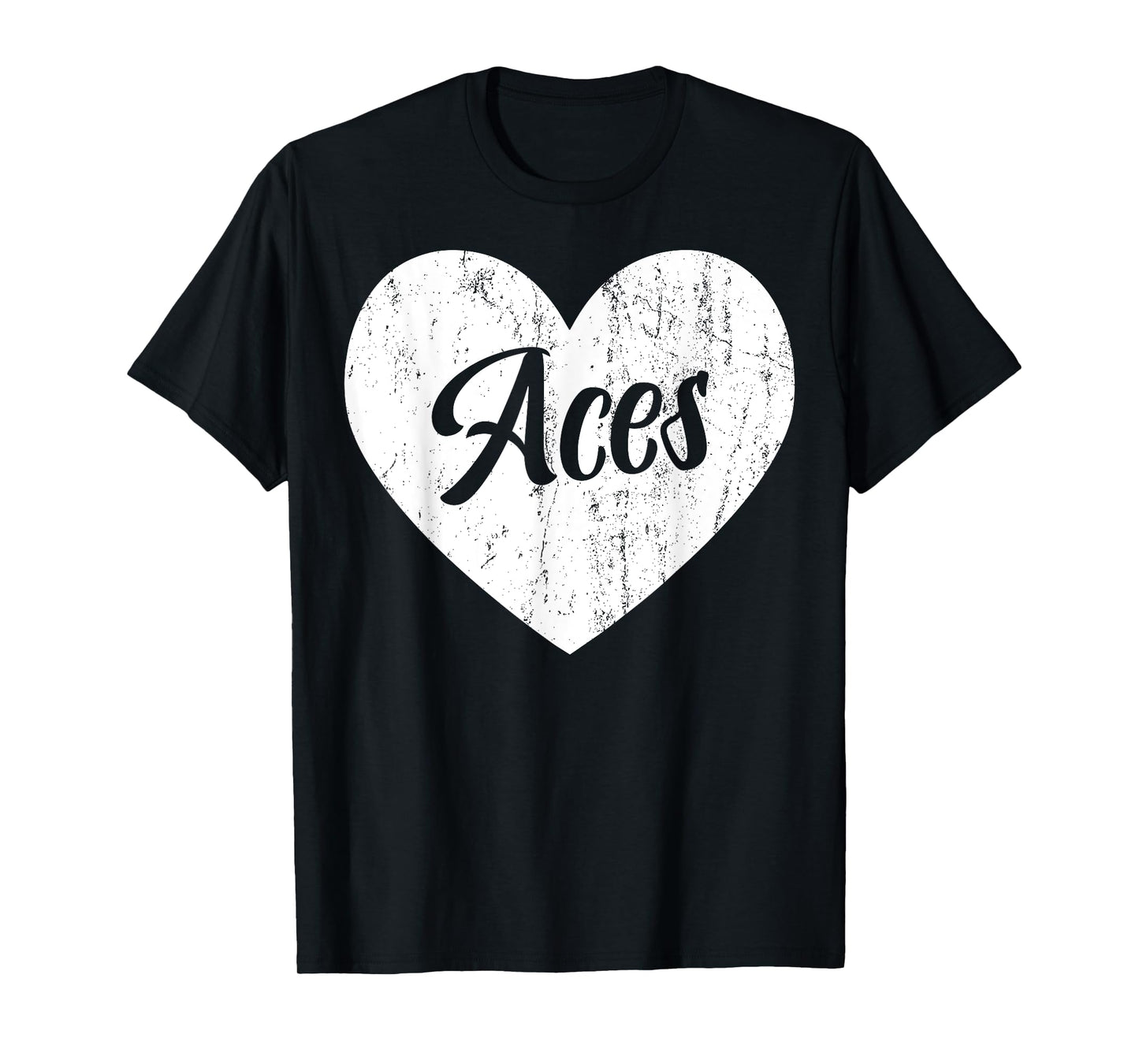 Aces School Sports Fan Team Spirit Mascot Heart Gift T-Shirt