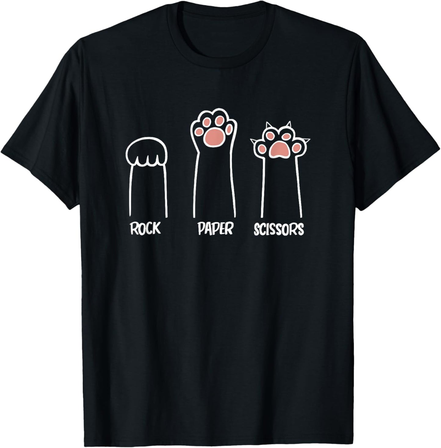 Rock Paper Scissors Game Cute Cat Kitty Paws T-Shirt