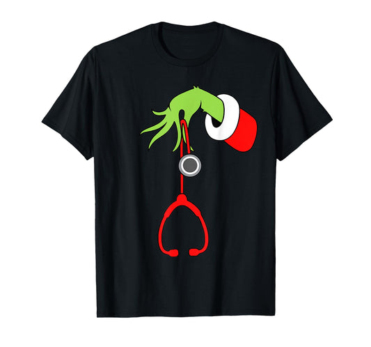 Nurse Christmas Stethoscope Nurses Xmas Pajamas PJs Women T-Shirt