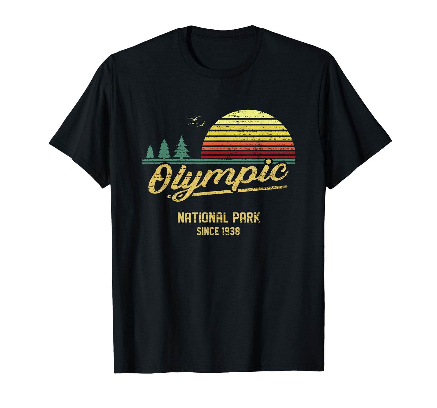 Olympic 1938 EST National Park Vintage Retro Outdoor Camping T-Shirt