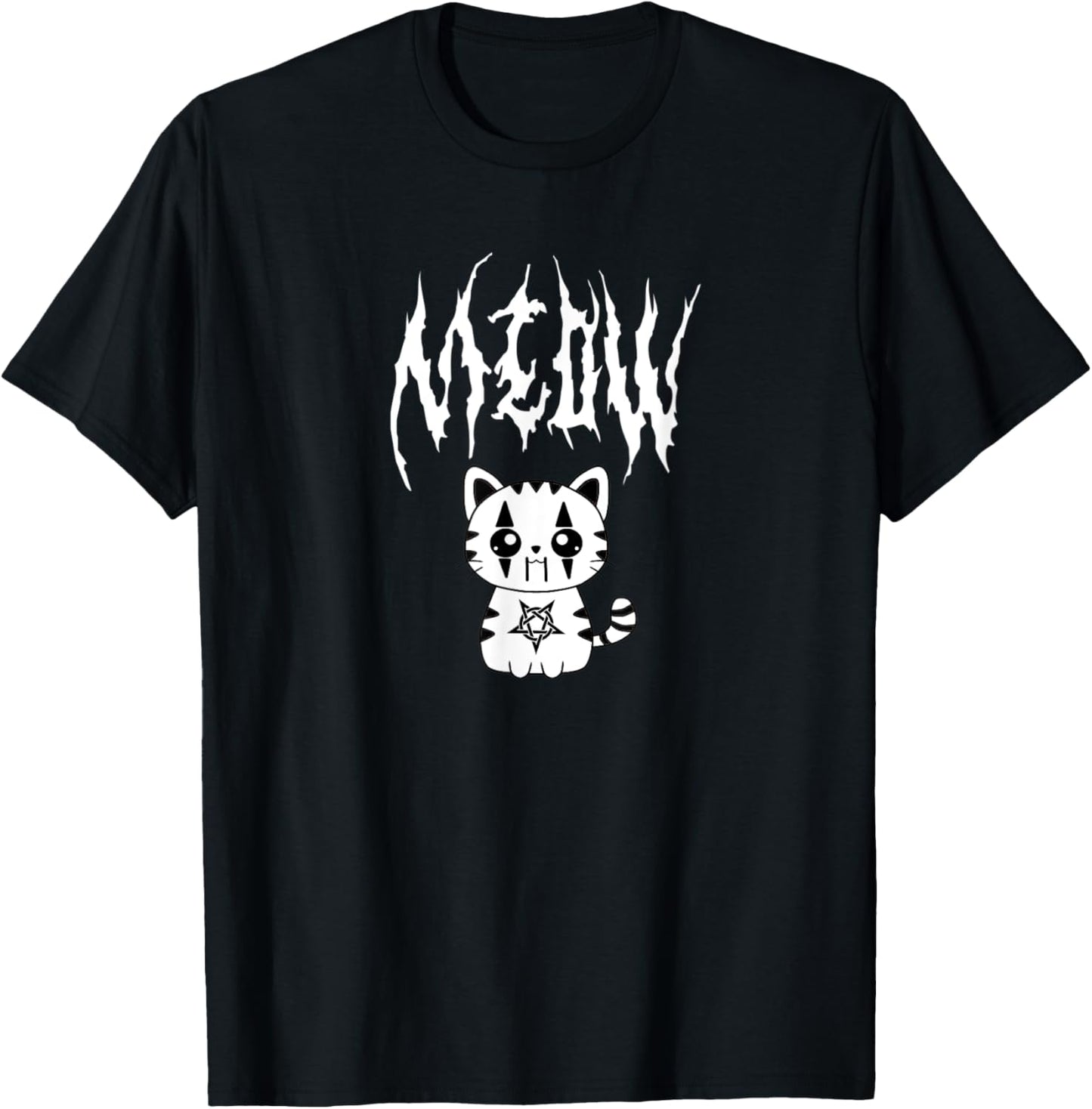 Kawaii Death Metal Meow Cute Anime Black Metal Cat Joke T-Shirt