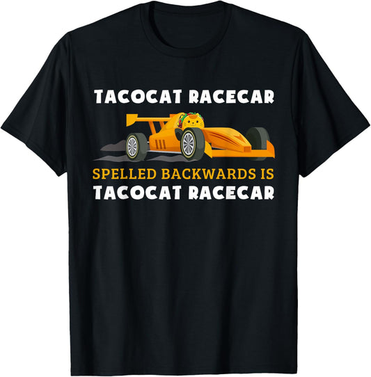 Tacocat Racecar Spelled Backwards Funny Taco Cat Lovers T-Shirt