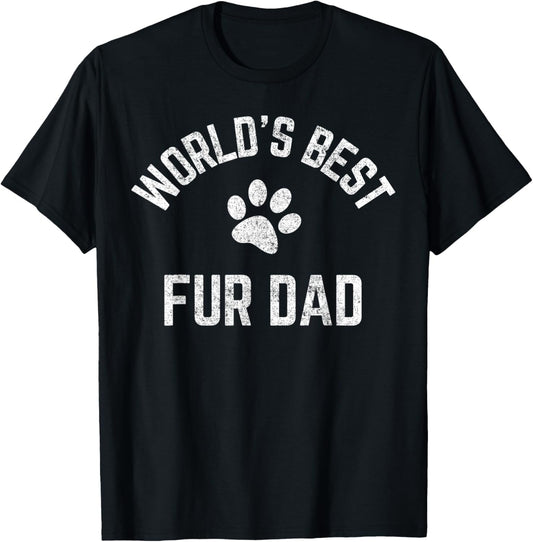 Best Fur Dad Ever Vintage Retro Dog and Cat Daddy T-Shirt