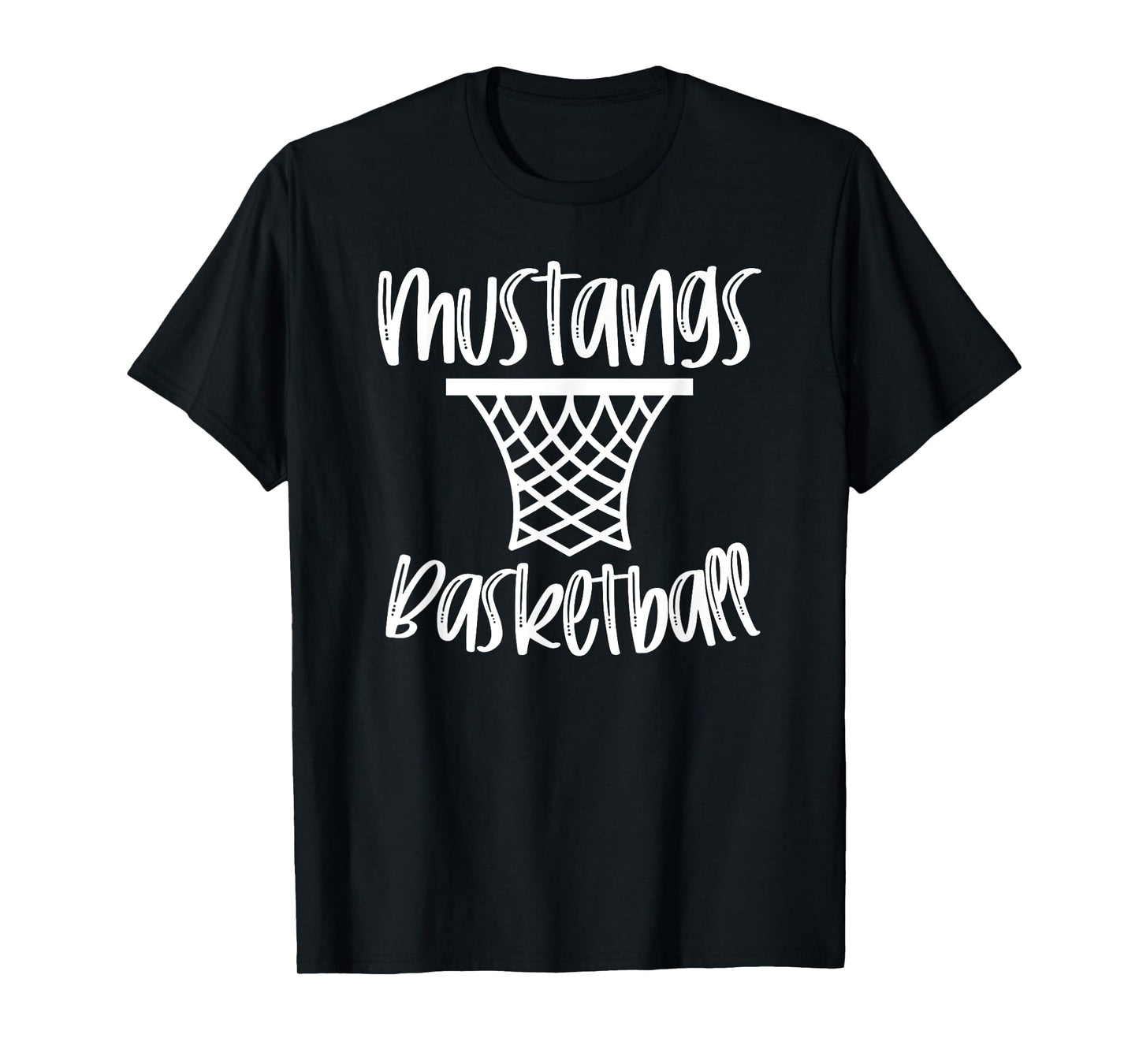 Mustangs Basketball Team Mascot School Spirit Game Night T-Shirt