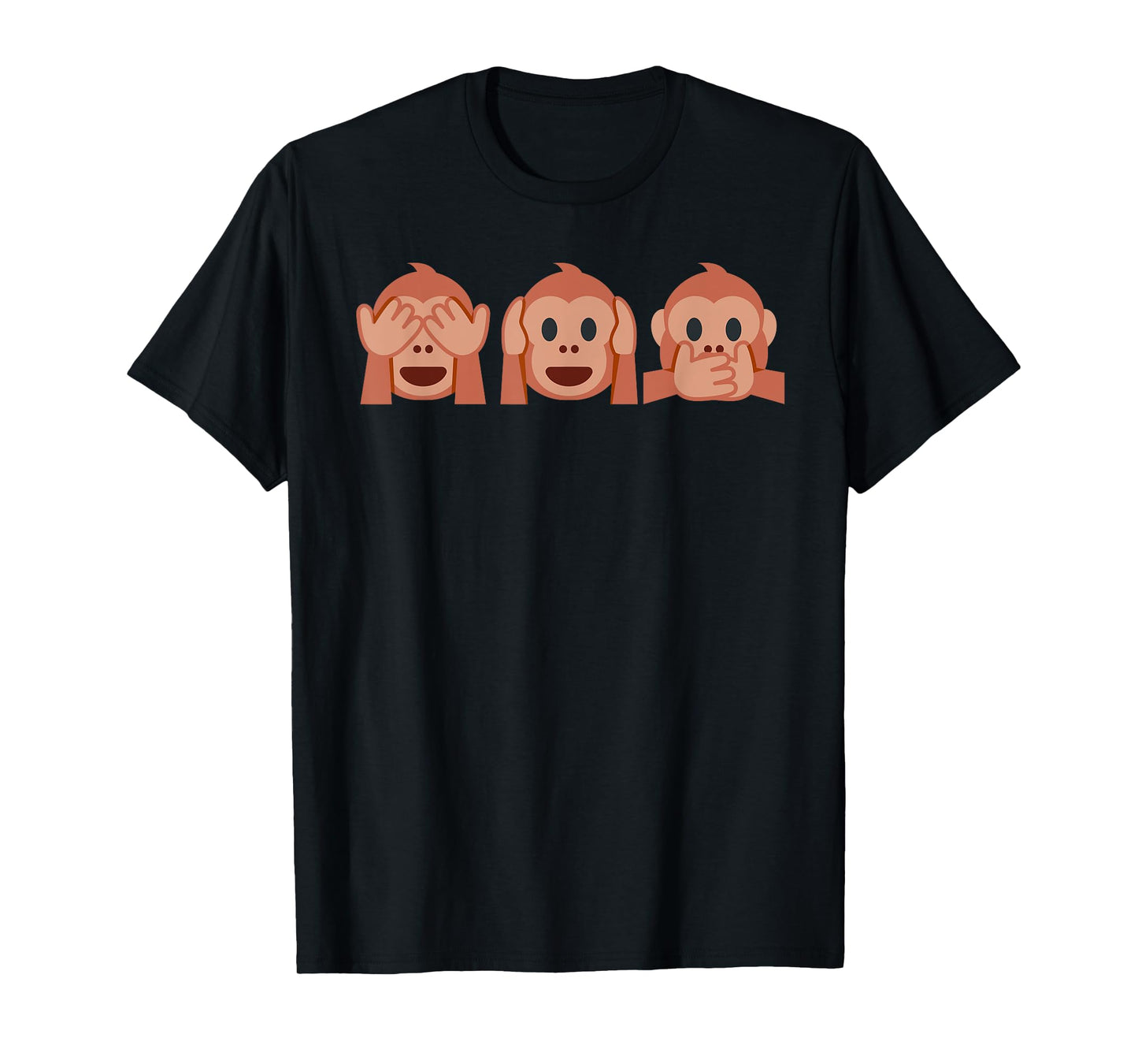 three monkeys Emoticon see hear speak no Evil Emoticon T-Shirt