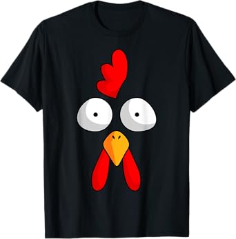 Chicken Face Rooster Halloween Costume Farm Poultry T-Shirt
