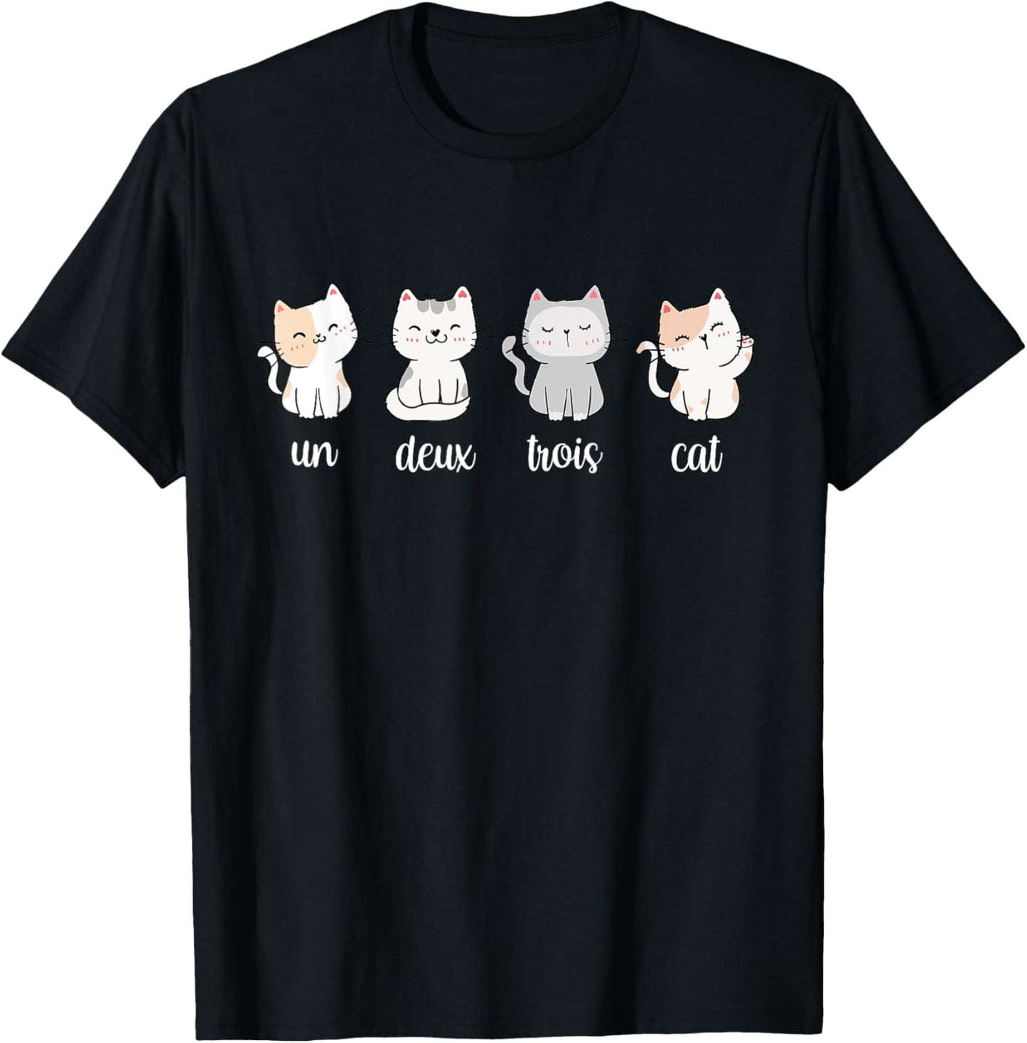 Funny Cute French Un Deux Trois Cat Kitten Lover T-Shirt
