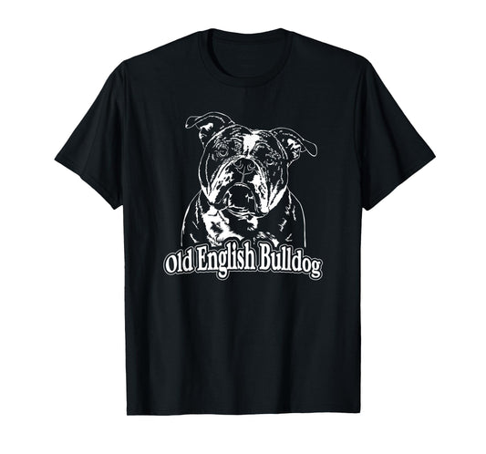 Funny Proud Old English Bulldog dog portrait gift present T-Shirt for Men Women Kids