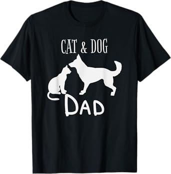 Cat Dog Dad Owner Cute Father Daddy Pet Animal Papa Gift T-Shirt