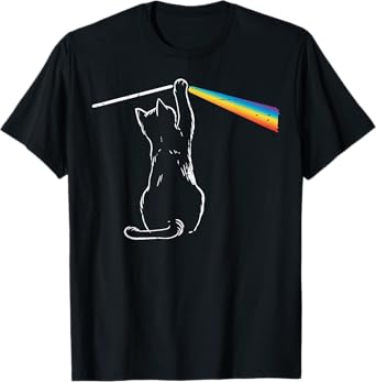 Cat Rainbow Light Cool Prism Science Spectral Men Women Kids T-Shirt