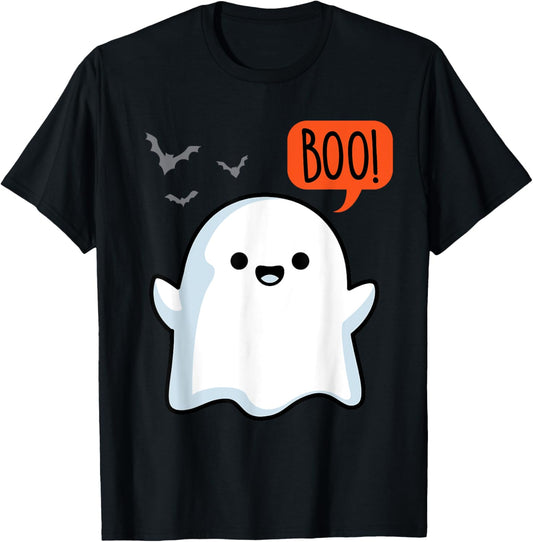 Ghost Saying Boo Spooky Halloween Cute toddler boys girls T-Shirt