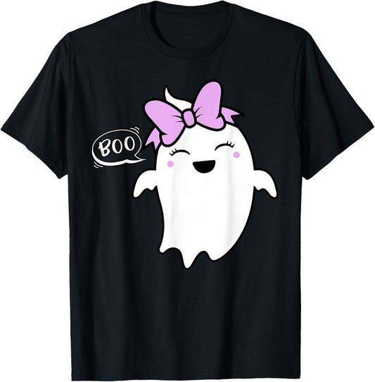 Halloween Flying Ghost Boo Bow Costume Kids Toddler Adult T-Shirt