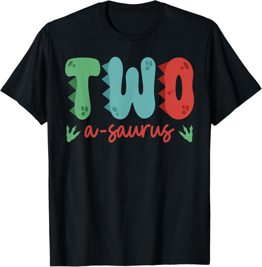 Two Years Old Kid 2 A Saurus Rex Dinosaur 2nd Birthday Boy T-Shirt