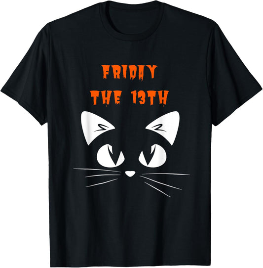 Friday the 13th 2024 Adorable Black Cat Halloween Shirt T-Shirt