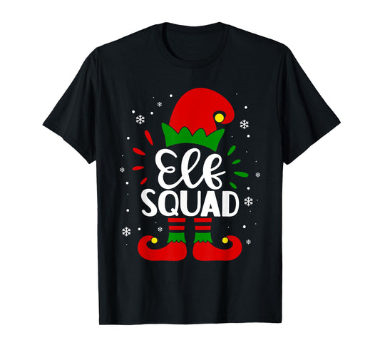 Elf Squad Funny Elf Family Christmas Matching Pajamas Xmas T-Shirt