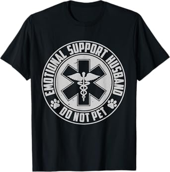 Emotional Support Husband Do Not Pet Dog Lover Couples T-Shirt