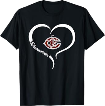 Columbus Discoverers Logo Half Heart Slogan HS T-Shirt