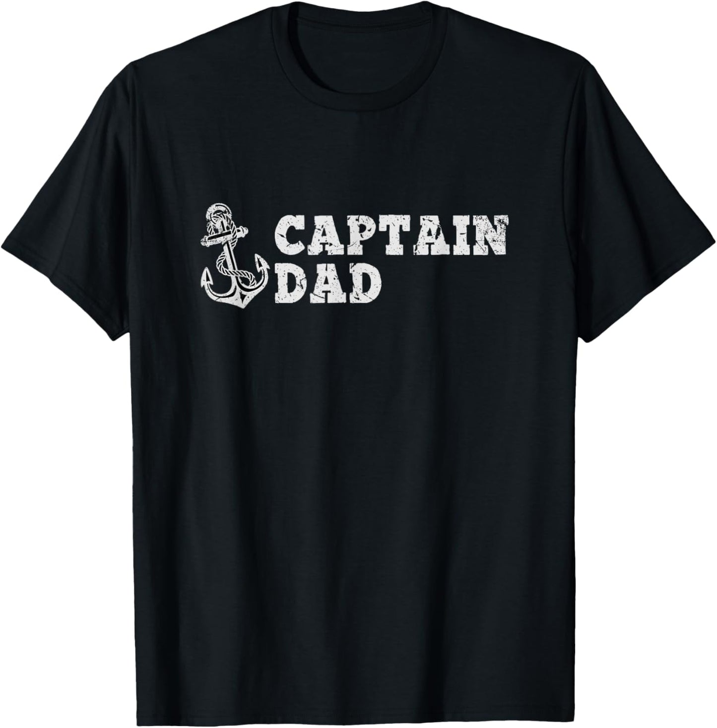 Captain Dad Sailing Boating Vintage Boat Anchor Funny T-Shirt