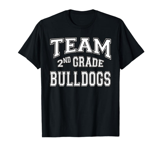 Team 2nd Second Grade Bulldogs Student Back To School T-Shirt