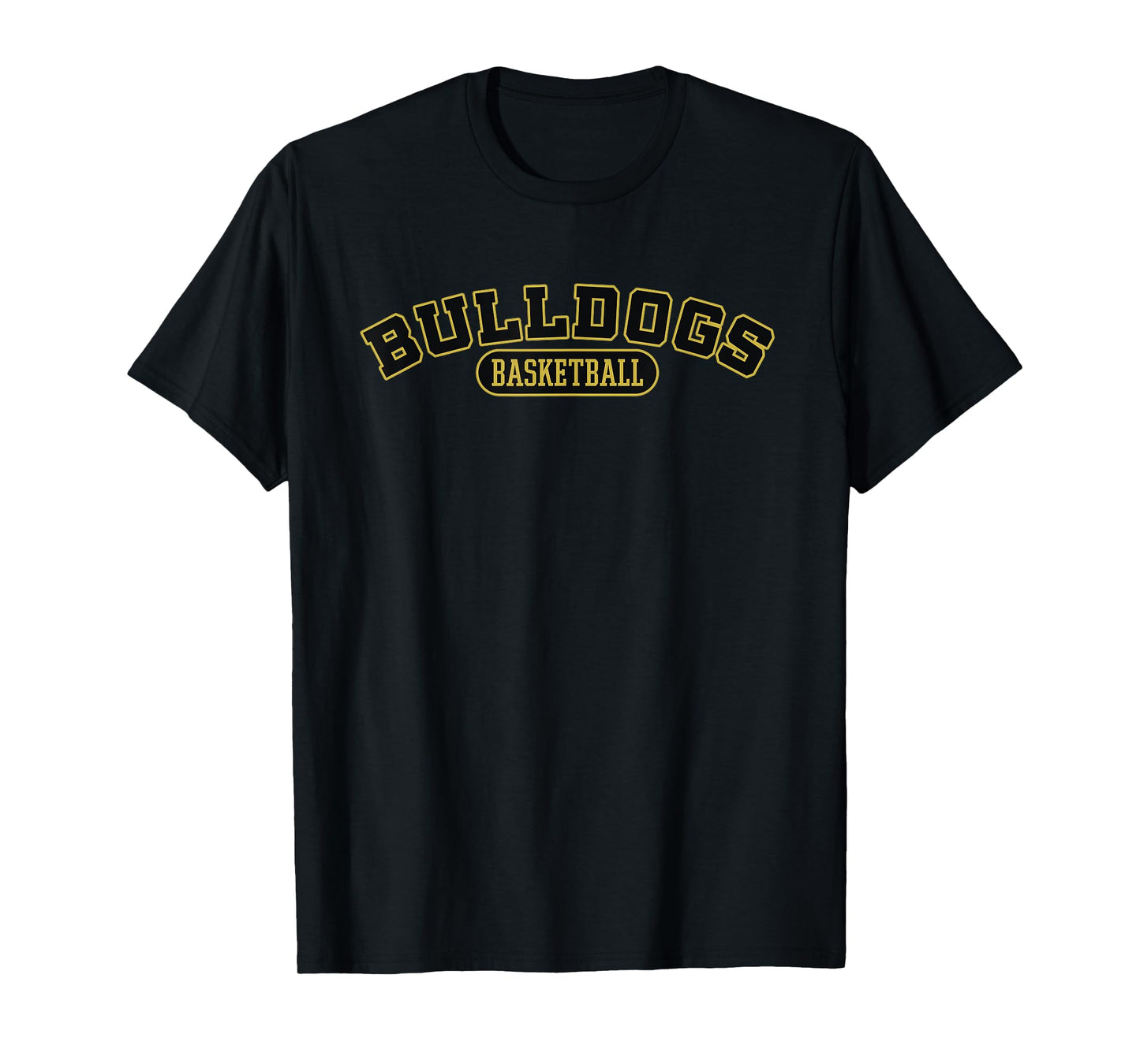 Gold Black Bulldogs Basketball Mascot - For Basketball Team T-Shirt