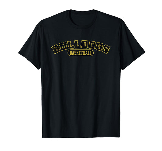 Gold Black Bulldogs Basketball Mascot - For Basketball Team T-Shirt