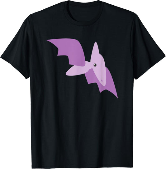 Cute Purple Pterodactyl Flying Dinosaur Animal Art T-Shirt