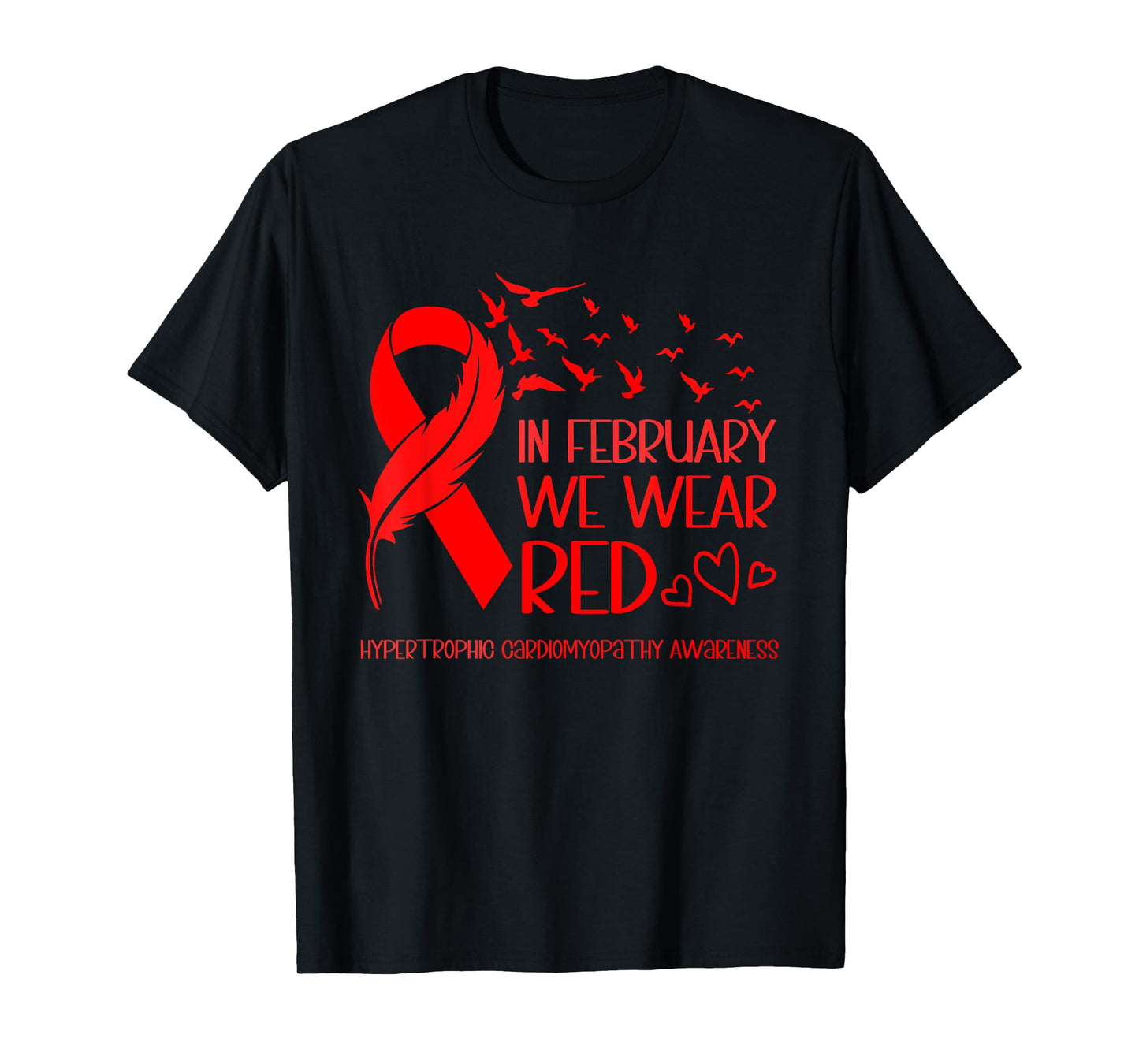 Ribbon Heart Hypertrophic Cardiomyopathy Awareness HCM T-Shirt
