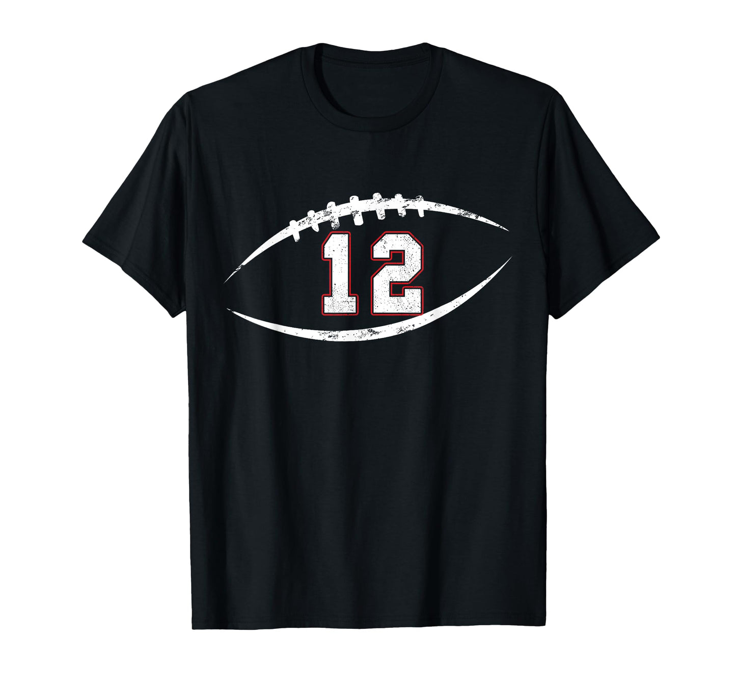 12 Number Vintage Football Player 12 Lucky Number Birthday T-Shirt