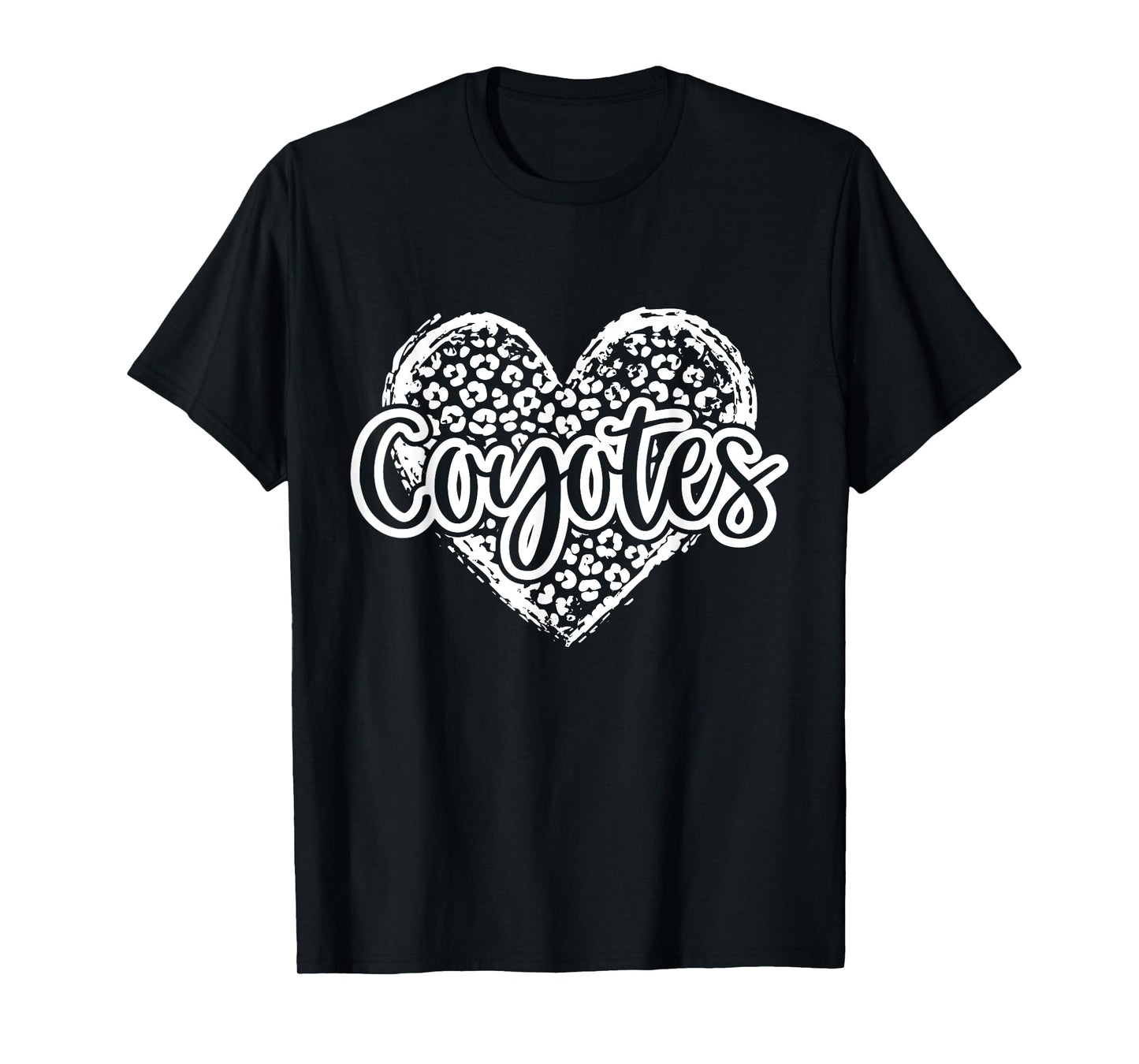 Leopard Cheetah Heart COYOTES School Spirit Top T-Shirt