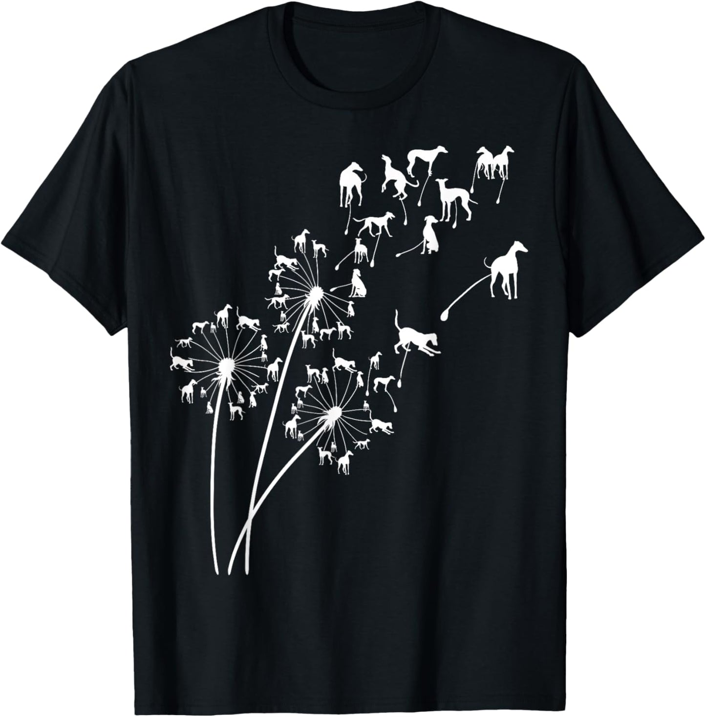 Dandelion Greyhound Flower, Floral Greyhound Tree T-Shirt