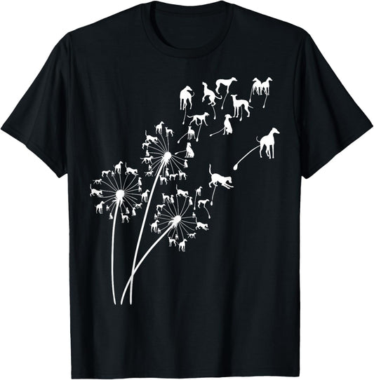 Dandelion Greyhound Flower, Floral Greyhound Tree T-Shirt
