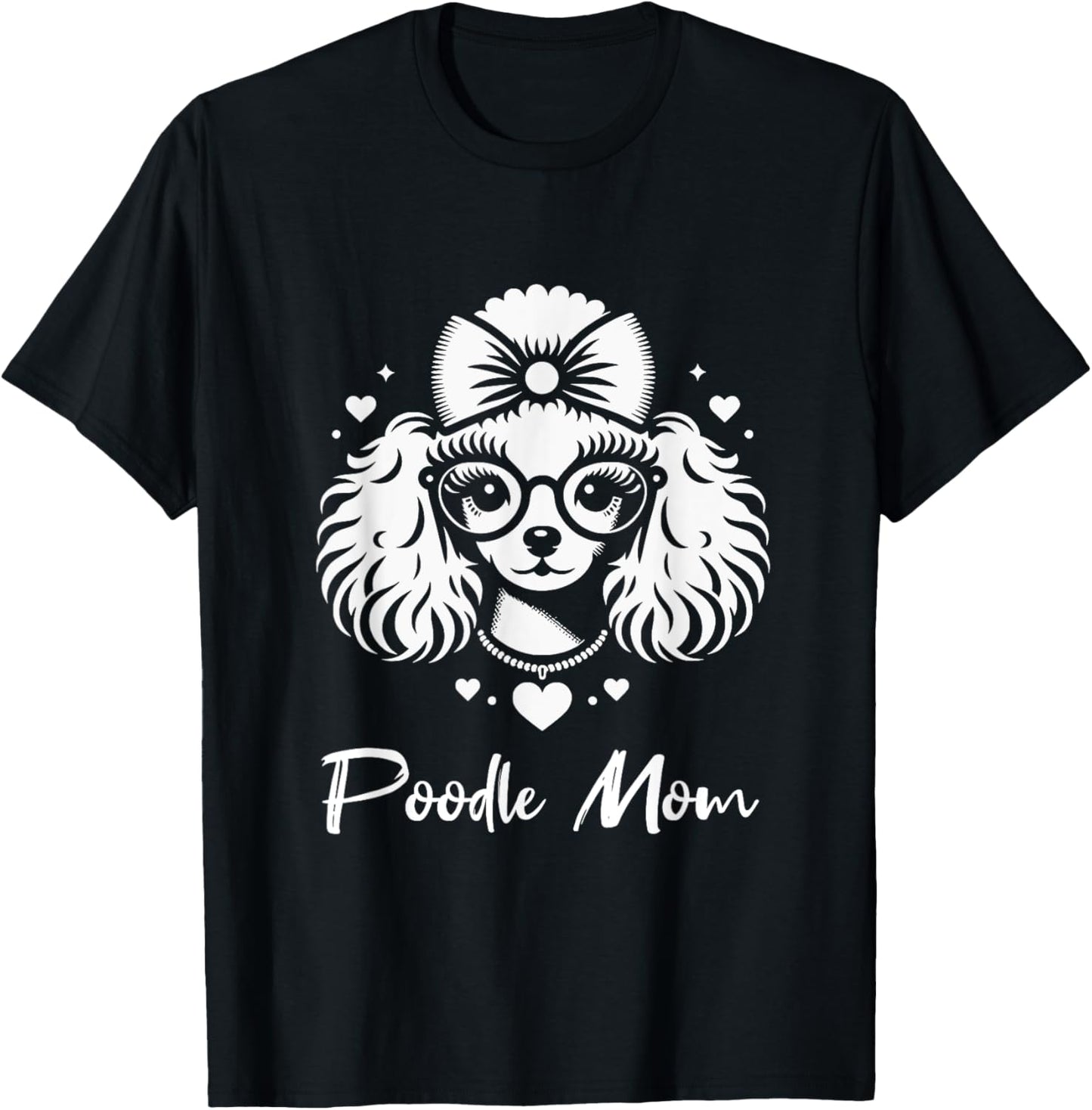 Poodle Mom Dog Heart Love Graphic Design T-Shirt