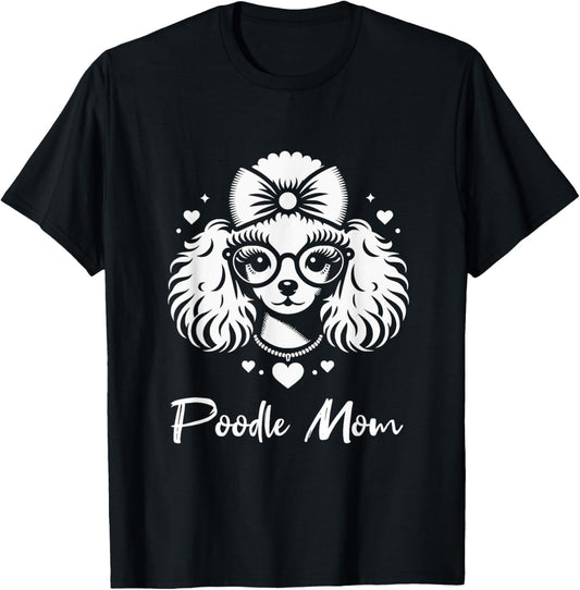 Poodle Mom Dog Heart Love Graphic Design T-Shirt