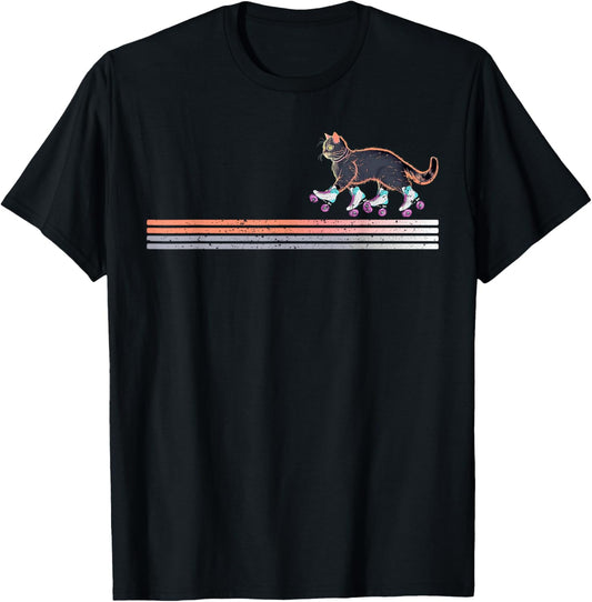 Retro Roller Skating Cats Derby Skater Girls T-Shirt