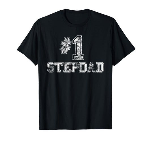 #1 StepDad T Shirt Step Dad Number One Father's Day Gift Tee T-Shirt