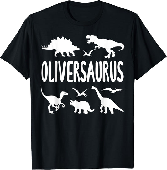 Dinosaur T Rex Dino Oliver Oliversaurus Boys Name T-Shirt